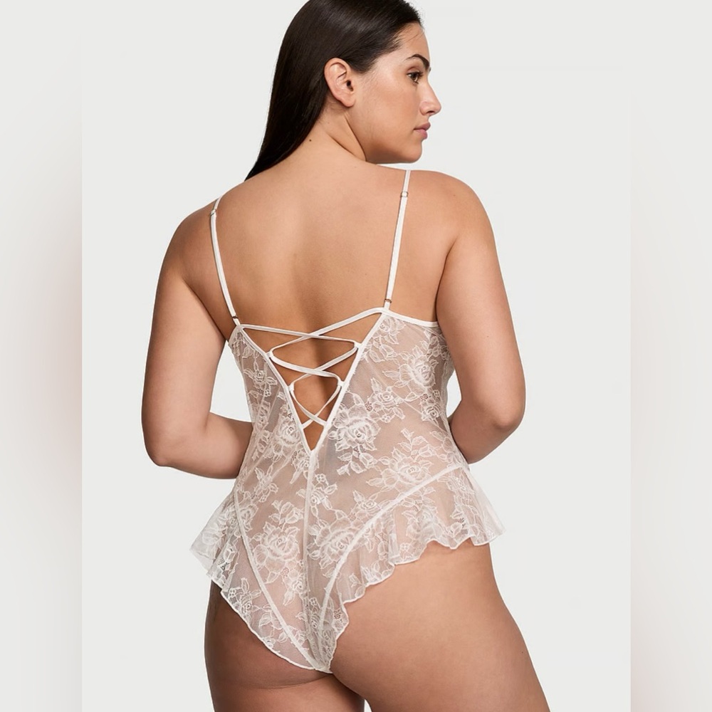 Victoria Secret Rose Lace Teddy NWT